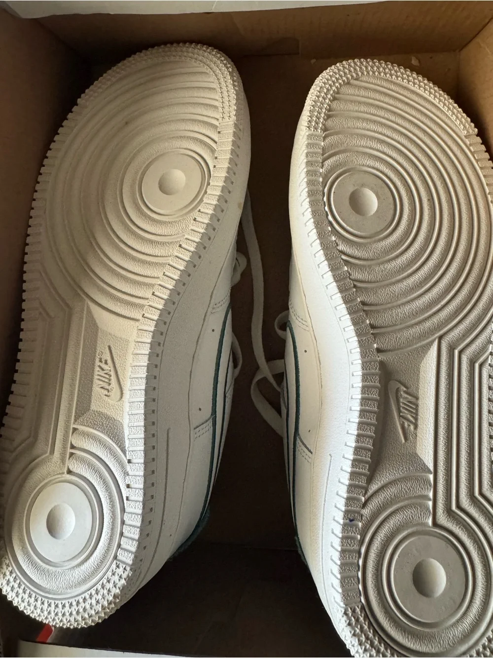 Nike Kids White Sneakers with mint Accents